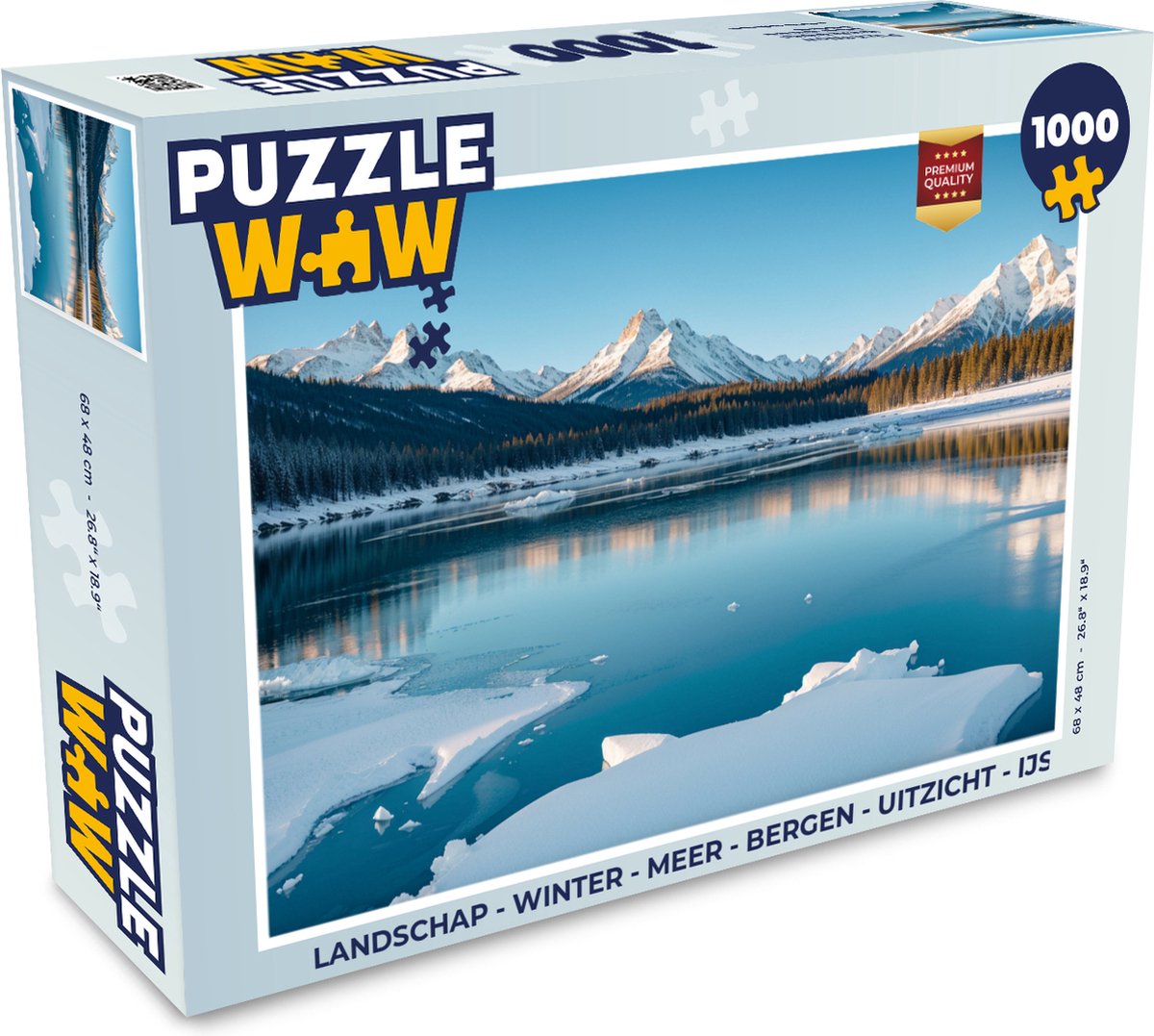 Puzzel Landschap - Winter - Meer - Bergen - Uitzicht - IJs - Legpuzzel - Puzzel 1000 stukjes volwassenen