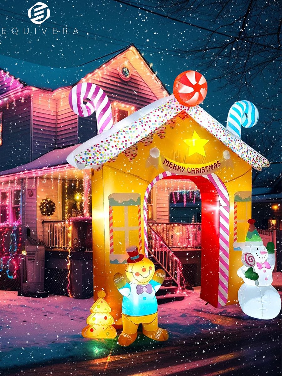 Equivera Kerstboog Opblaasbaar - Opblaasbare Sneeuwpop - Sneeuwpop - Kerst