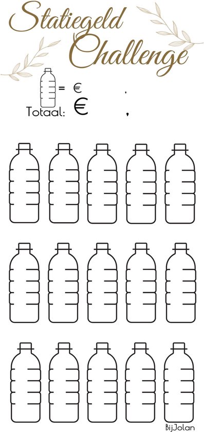003 Cash Stuffing Challenge Kaarten - 10 stuks - Gelamineerd - BijJolan - Budgetplanner - Spaar Challenge kaarten