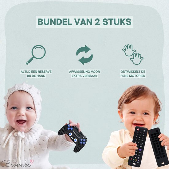 Télécommande Bébé + Téléphone Bébé - Anneaux de dentition 100% Silicone - Jouets Bébé - Broemba® Rome