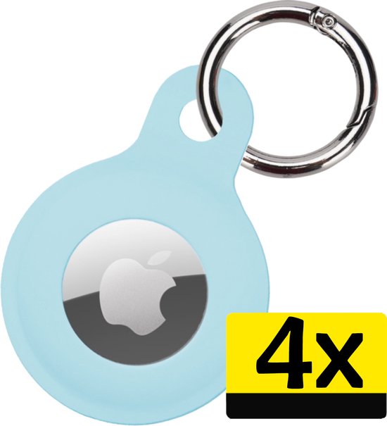Étui adapté pour Apple AirTag Case Porte-clés - Étui en Siliconen adapté pour Apple AirTag Case - Bleu clair - 4 pièces