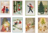 Cartes de Noël nostalgiques - 8 pièces - Images Vintage classiques - Hiver - Neige - Festif - Réveillon du Nouvel An - Cartes de Noël Old Brocante