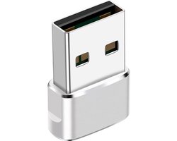 Adapter – USB (mannetje) naar USB-C vrouwtje – Zilver – Adaptor