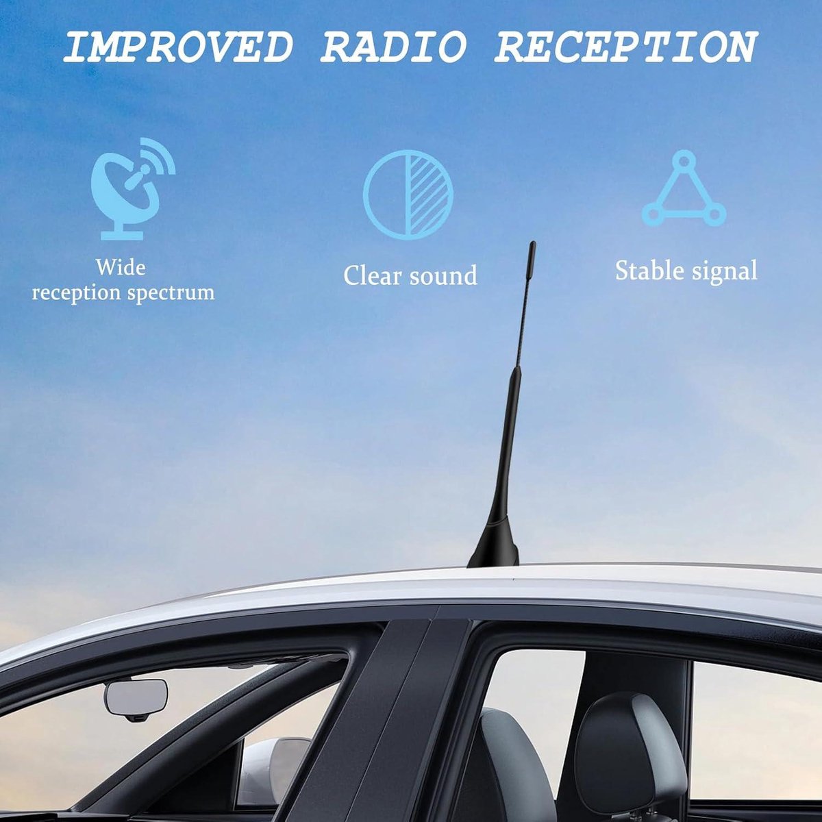 tomzz Audio 1000-043 Dakantenne 16V-Look am/fm met 450cm kabel, versterker, DIN-stekker