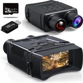 Lunettes de vision nocturne 4K - Jumelles - Lunettes de vision nocturne avec infrarouge - Vision nocturne - Vision nocturne 800m - Jumelles avec vision nocturne - Incl. Carte SD 64 Go, sac de rangement - Zwart