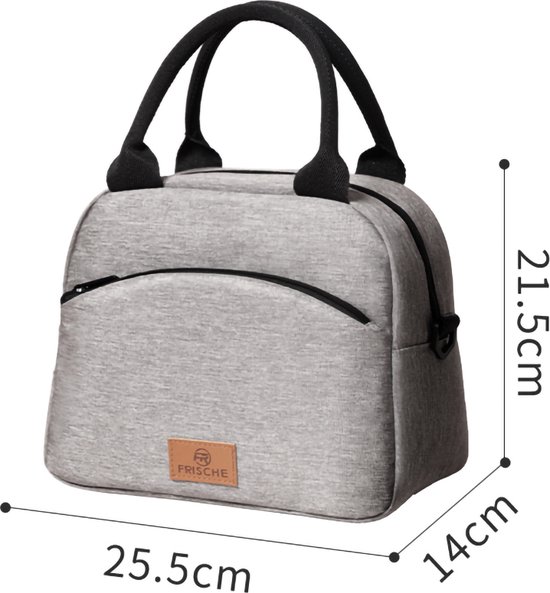 Rainbecom - Koeltassen - Lunchtas - 25.5x14x21.5 cm - 7.5 Liter - Grijs - Isolatie - Kationisch Polyester - Handvat Riem - Koeltas PEVA - Lunch Bag - Geïsoleerde Koeltas - Picknicktas van Rainbecom — afbeelding 2