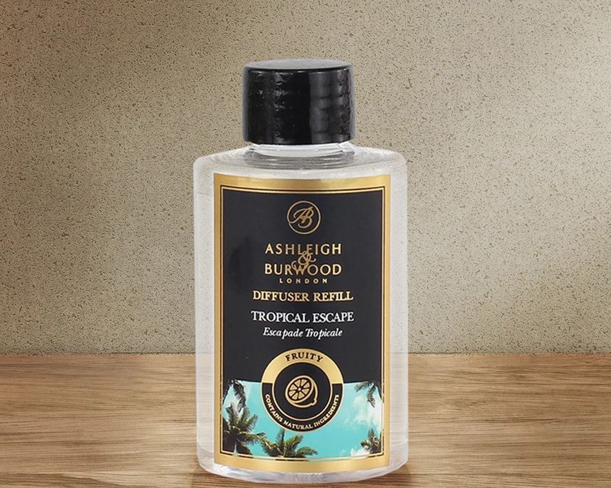Ashleigh & Burwood Tropical Escape Navulling Geurstokjes 120 ml – Signature Reed Diffuser Refill – Tropische Geur