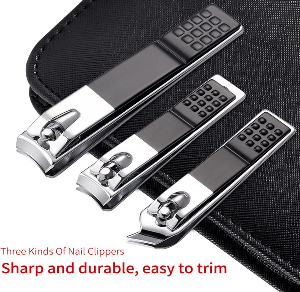 Goedkoopste 18-delige Professionele Manicure Set & Pedicure set met Nagelvijl & Nageltang – Nagelset met Nagelschaartje & Huidverzorging – Luxe Etui - Nagelknipper - behandeling nagels en huid (Zwart