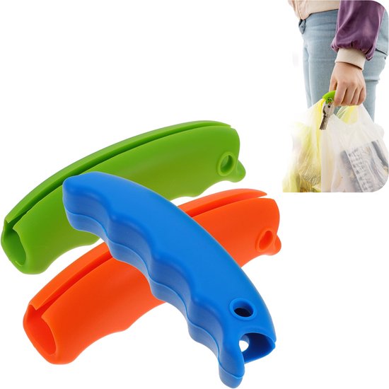 Boodschappentas Handvat - 3 Stuks - Siliconen Tas Griphouder -Winkelen - Handvat - Grip - Plastic Tas Drager - Tasjes Drager - Handgreep - Tassen - Veilig - Ergonomische Tassen Drager - Boodschappen - Voor Handtassen Boodschappentas - Meerkleurig