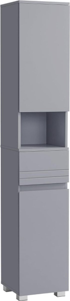 MIRA Home - Badkamerkast - Kast - Hout - Grijs - 30x30x170