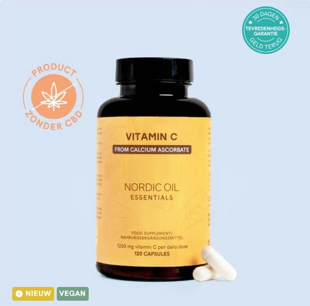 Goedkoopste Nordic Oil© - Vitamine C Capsules - 120 Vegan Capsules - Niet-Zure Vitamine C voor Immuunsysteem & Stofwisseling - Glutenvrij, Lactosevrij, Suikervrij