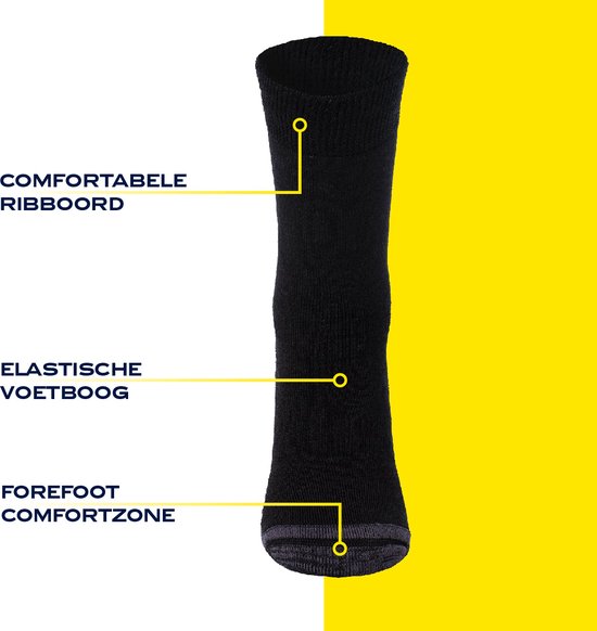 Chaussettes d'hiver NOMAD® Premium, paquet de 2 | 39/42 Zwart | Chaussettes d'intérieur Femme / Homme | 32% laine mérinos | Chaussettes épaisses et chaudes en laine | Bon transport de l'humidité