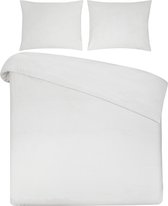 DoubleDry Housse de Couette 240x200/220 cm - 100% Katoen Doux - Certifié OEKO-TEX & BSCI - blanc crème