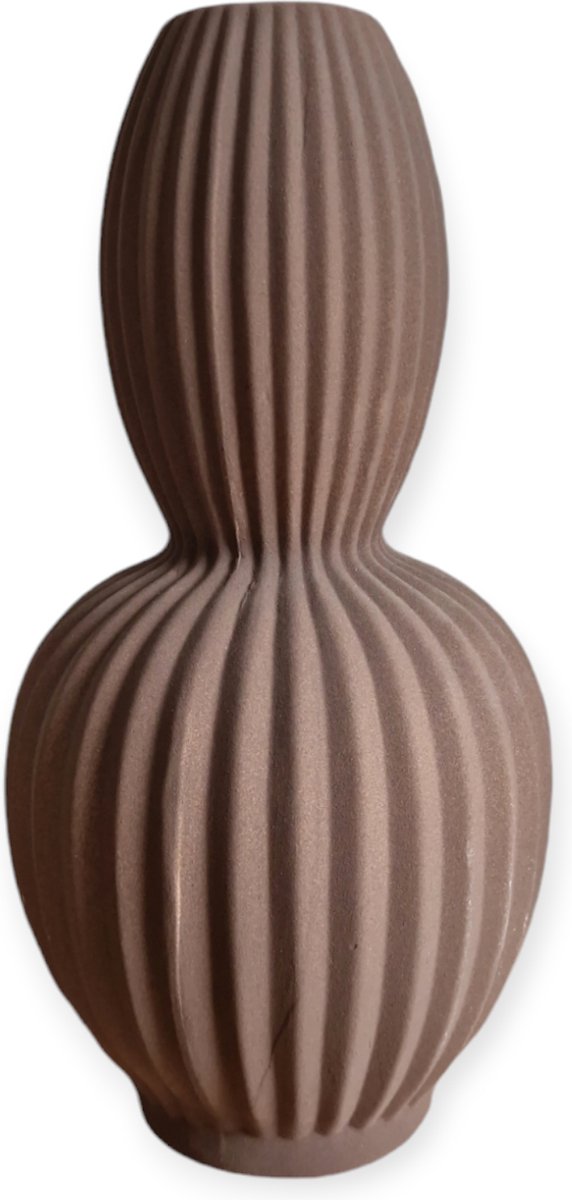 DK design Daan Kromhout - Vaas - Indre Woods - Bruin - Keramiek - 15x31cm