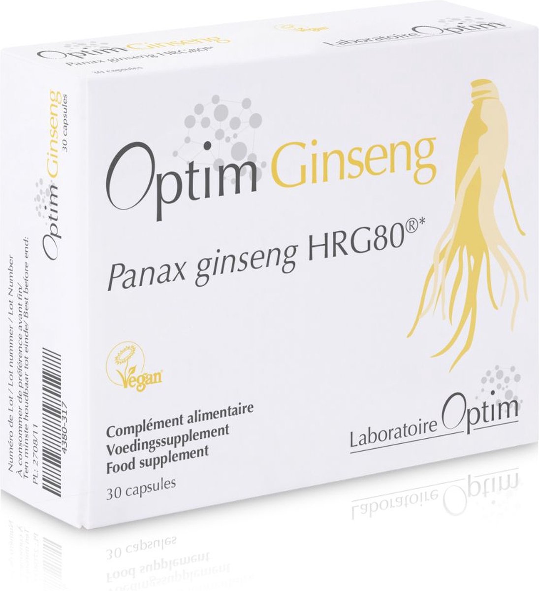 Goedkoopste Optim Ginseng - 30 capsules - Koreaanse ginseng panax capsules- rode Panax ginseng poeder - gekweekt in België - vitaliteit en energie.
