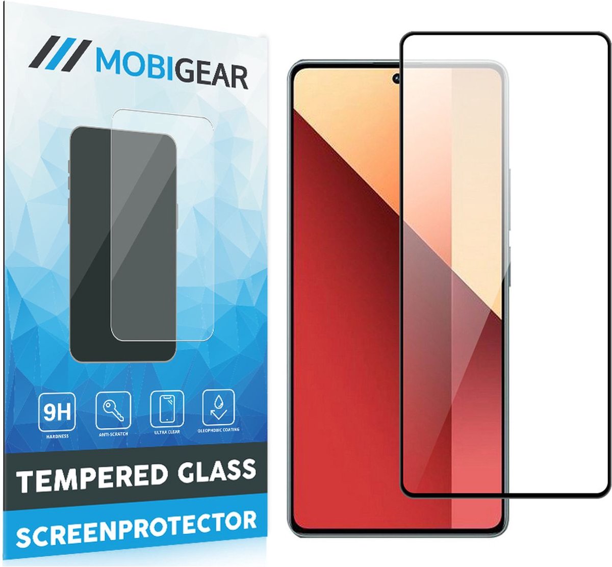 Mobigear Screenprotector geschikt voor Xiaomi Redmi Note 13 Pro 4G Glazen | Mobigear Premium Screenprotector - Case Friendly - Zwart