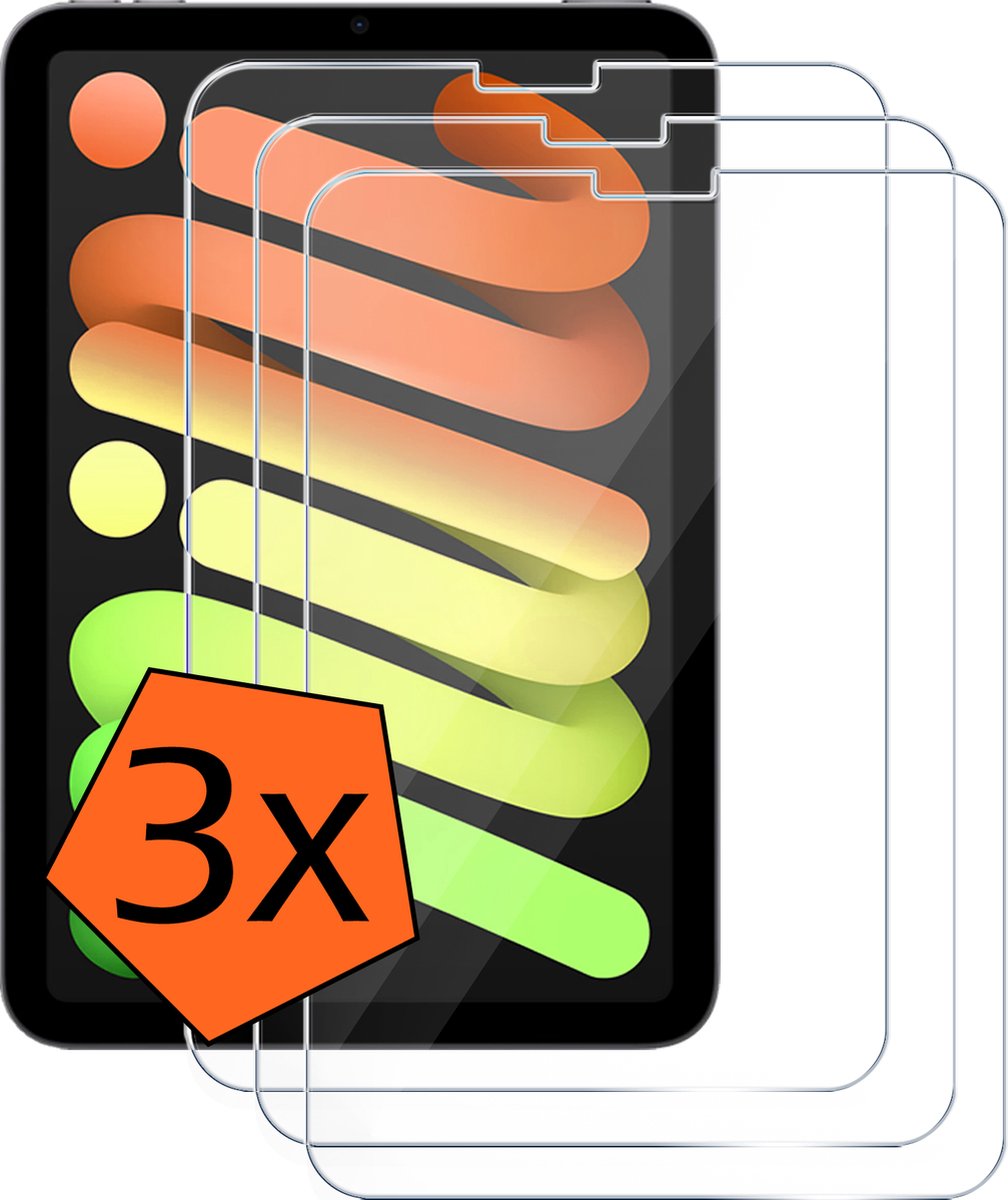 Screenprotector - 3 Stuks - Geschikt voor Apple iPad Mini 7 (2024) - 8.3 inch - 7e Generatie - Extra Sterk - Gehard Glas - Beschermglas - Tempered Glass - Screen Protector