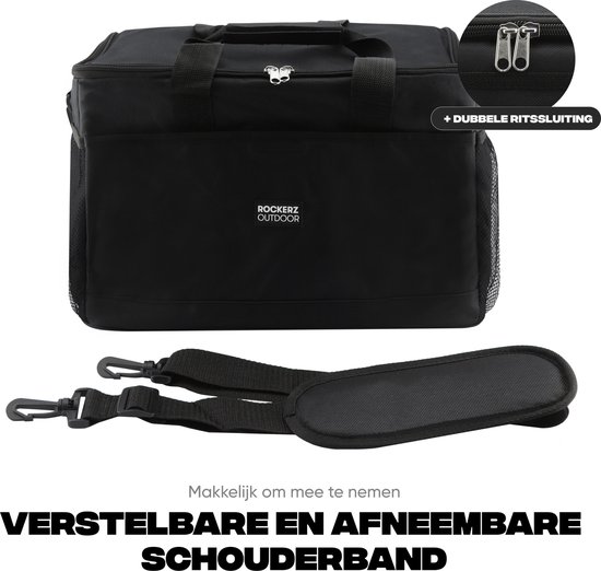 Rockerz Plein air - Sac isotherme - Sac à lunch 30 litres - Zwart - Incl 2 éléments de Éléments de refroidissement