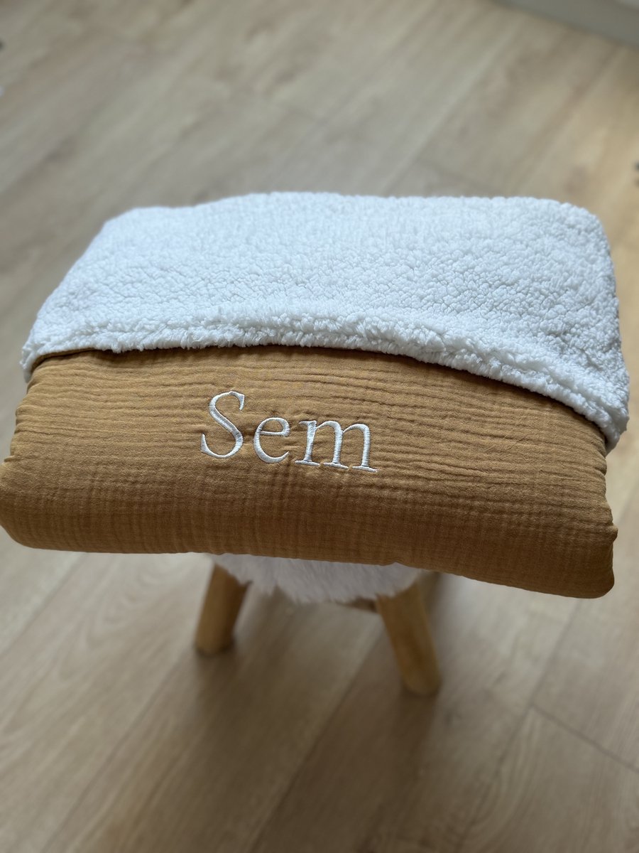 Deken | teddy | Camel | gepersonaliseerd| Met naam | Oeko-tex | GRATIS NAAM BORDUREN
