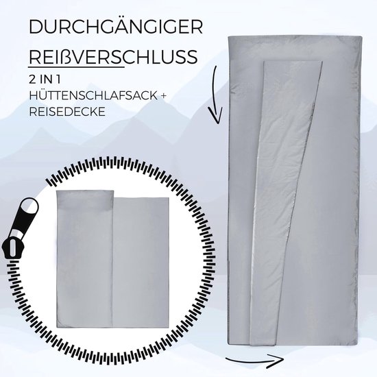 2-in-1 katoenen lichtgewicht XL lakenzak voor 2 personen — afbeelding 3