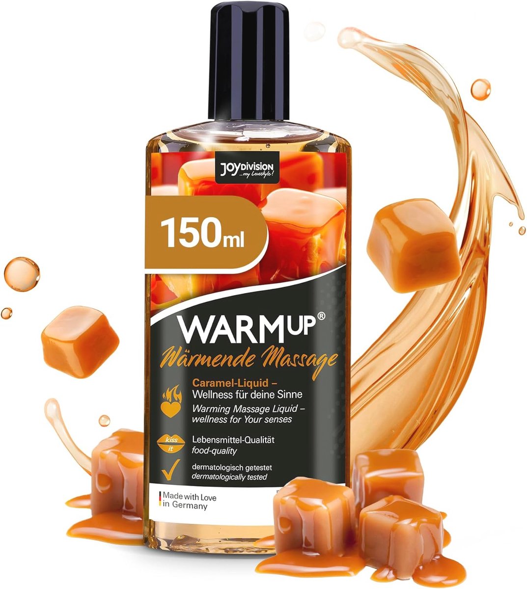 Goedkoopste Verwarmende Massageolie Karamel 150 ml | Ontspanning voor Koppels | Veganistische Massageolie met Aroma