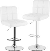 Bol.com Barkrukken Set van 2 - Barkruk - Barstoel - Keukenstoel - 360° Draaibaar - In hoogte verstelbaar - met rugleuning en voe... aanbieding