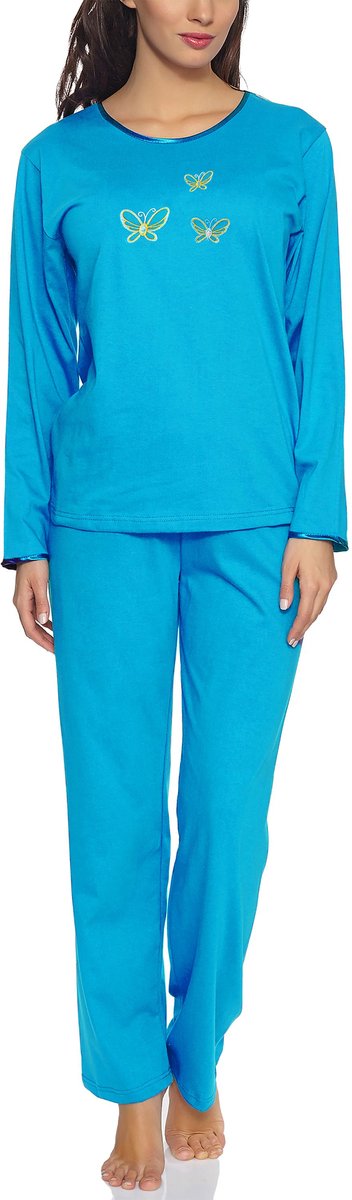 Merry Style Dames Pyjama - Lange mouwen - Lange broek - Katoen - MS-DR-Malwa-PJ - Turquoise (Lange mouwen) - M