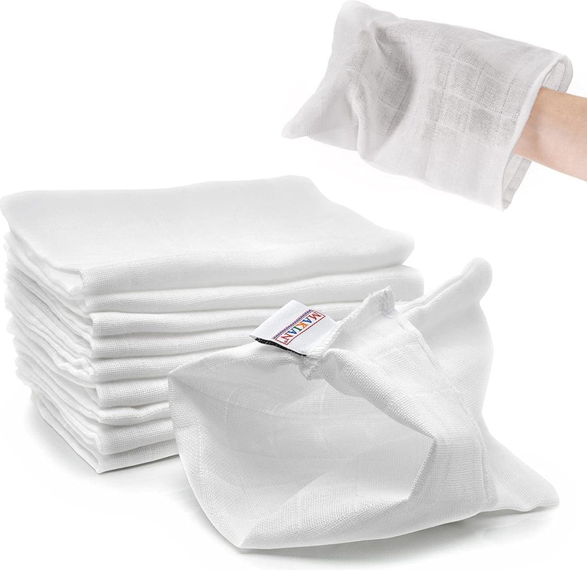 Goedkoopste Hydrofiele Washandjes voor Baby's - Zachte 100 Katoenen Vezels, Wasbaar tot 90°C - Eco Alternatief