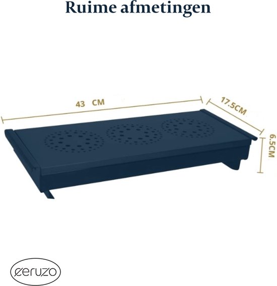 Warmhoudplaat - Rechaud - 3 Branders -Waxinelicht-Voedselverwarmer-Bordverwarmer -43x17.5x 6.5 cm — afbeelding 2
