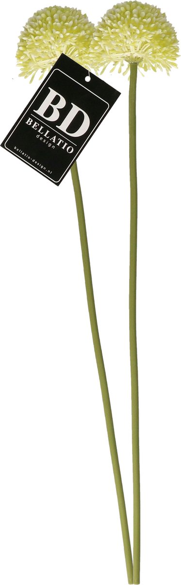 Bellatio Design Sierui Globemaster kunstbloem - 2x - losse steel - creme wit - 44 cm - Natuurlijke uitstraling