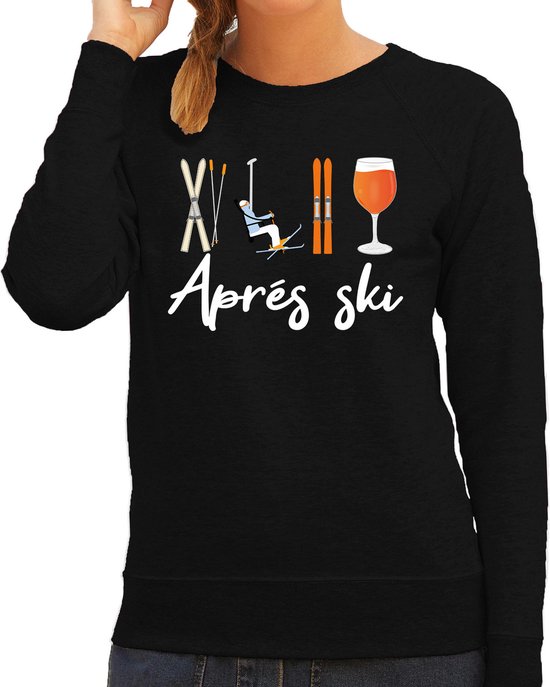 Bellatio Decorations Pull d'après-ski femme - Après-ski - noir - sports d'hiver - drôle - ski/snowboard XL