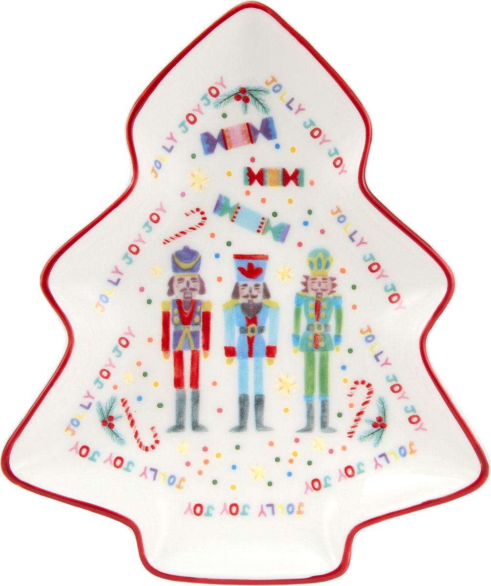 Maxwell en Williams Jolly Joy Joy Kerstboom schaaltje 13x16cm Notenkraker Cadeaudoos Porselein Vaatwasserbestendig
