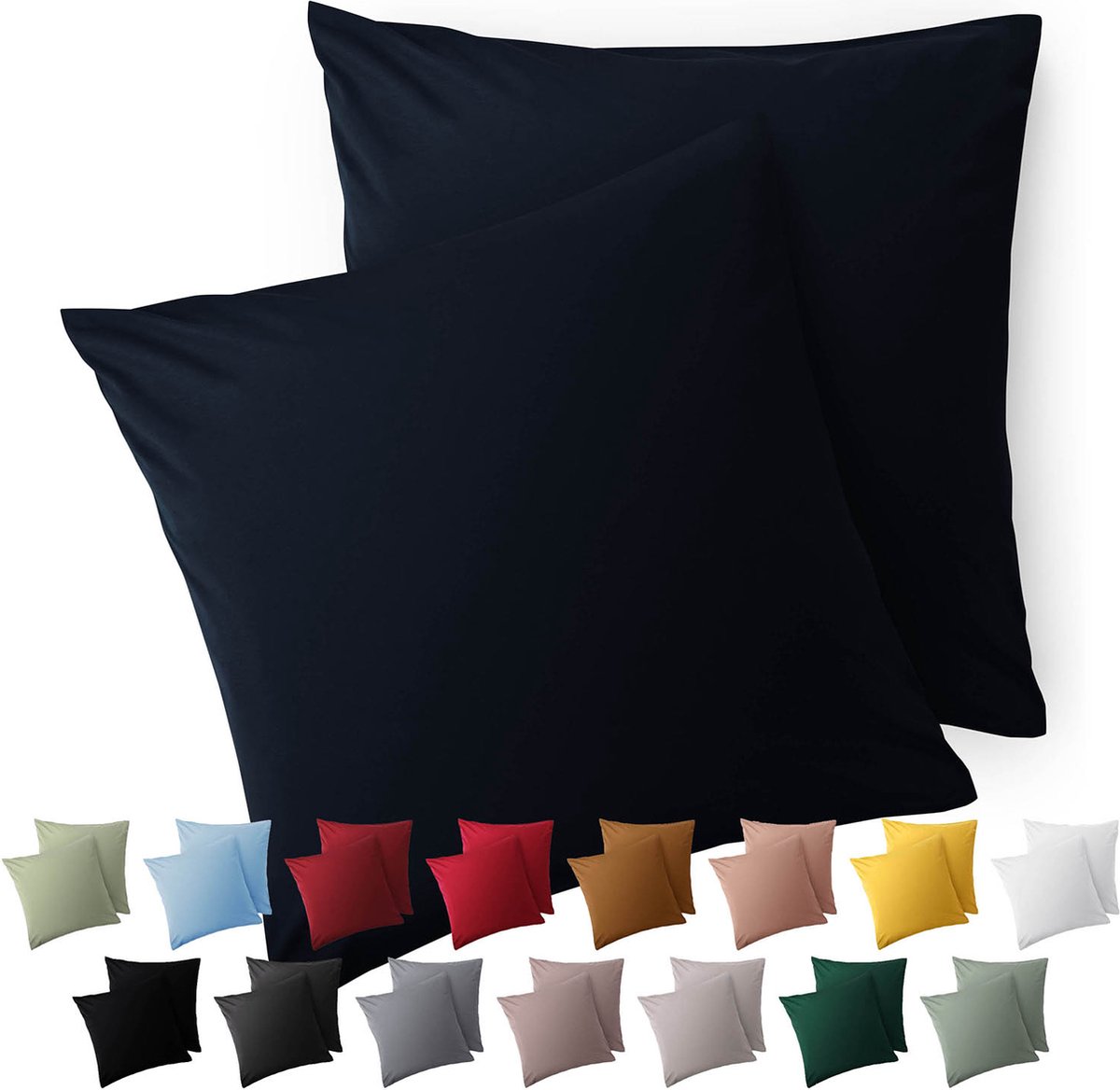 Blumtal Kussensloop Microvezel Kussenhoes 80 x 80 cm - Dark Ocean Blue - Set van 2
