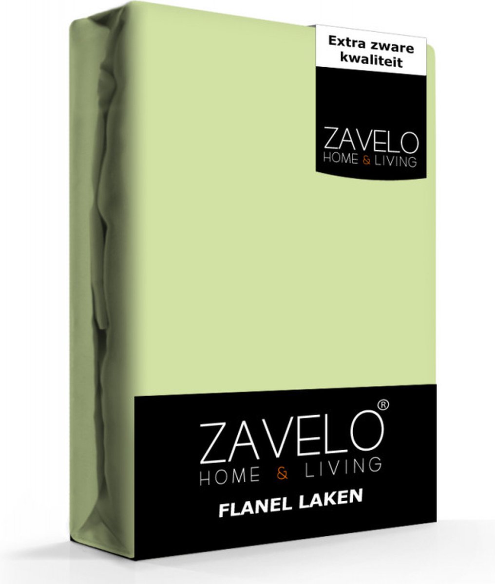 Zavelo Deluxe Flanel Laken Limoen - Lits-jumeaux (240x260 cm) - 100% katoen - Extra Dik - Zware Kwaliteit - Hotelkwaliteit