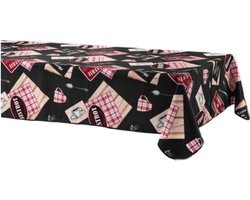 Tafelkleed Rechthoek Kopjes – Anti-vlek en Anti-kreuk – Zwart - 150x240 cm