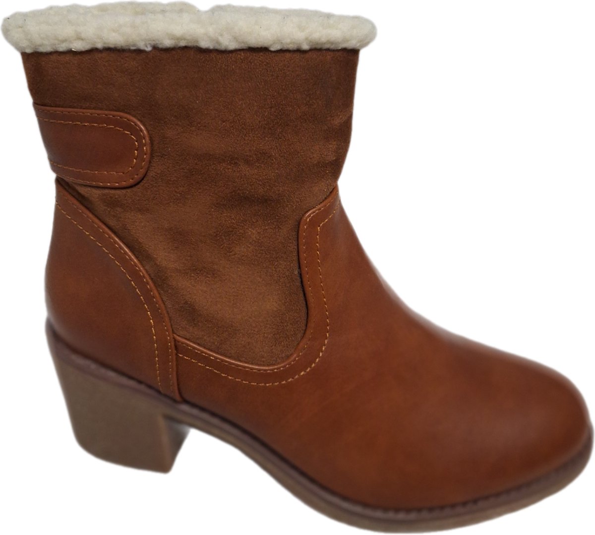 JUMEX- ENKELLAARSJE- IMITATIE SUEDE MET LEER-BLOKHAK-CAMEL-40