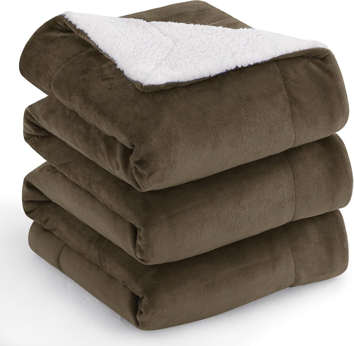 Dikke knuffeldeken van hoogwaardige Sherpa fleece - Extra warme bankdeken voor de winter (220 x 240 cm)