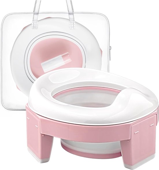 COOSEYA Pot Bébé Toilette Portable 2 En 1 - Siège Pliable Pour Voyage, Intérieur Et Extérieur, Garçons Et Filles Dès 15 Mois