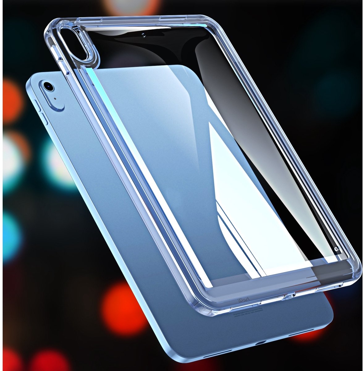 Mobigear Tablethoes geschikt voor Apple iPad Mini 7 (2024) Hardcase Backcover | Mobigear Crystal | iPad Mini 7 (2024) Case | Back Cover - Transparant / Blauw