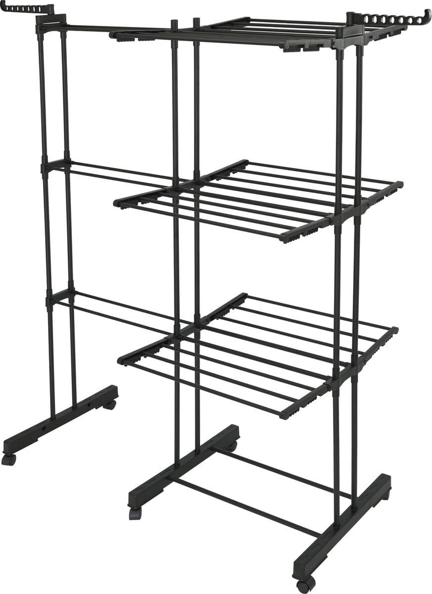 Goedkoopste Inklapbaar droogrek voor binnen en buiten - Droogtoren met 3 niveaus, 25 m ruimtebesparend en mobiel