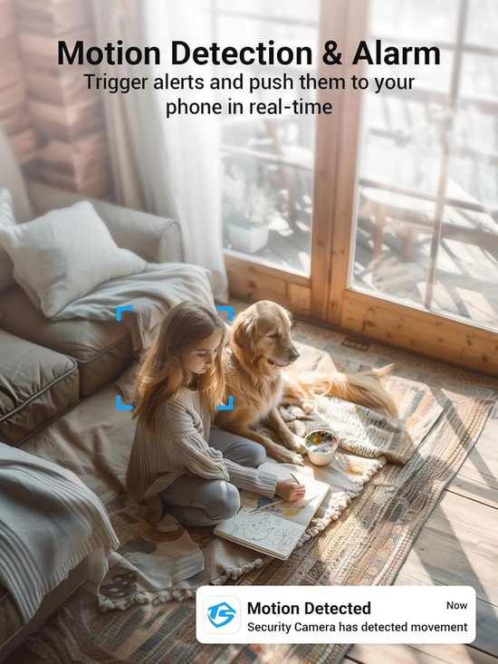 Beveiligingscamera met Wifi voor Binnen en Buiten – Perfect voor Baby's, Senioren en Huisdieren – Kleur Nachtzicht en Audio — afbeelding 4