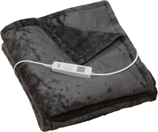 XXL Elektrische Deken voor 2 Personen - 200 x 180 cm, Zacht Flanel Pluche, 10 Temperatuurniveaus, Snelle Opwarming, Wasbaar