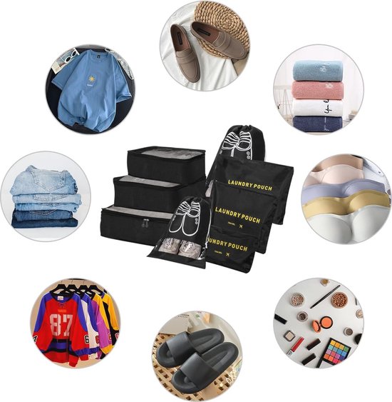 Narwey 5 delige Compression Packing Cubes, Compressie Koffer Organizer