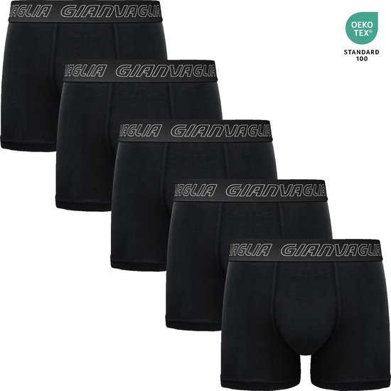 Boxers Homme - Katoen - Noir Zwart - Lot de 5 - Taille XL - Sous-vêtements Homme - Sous-vêtements Homme