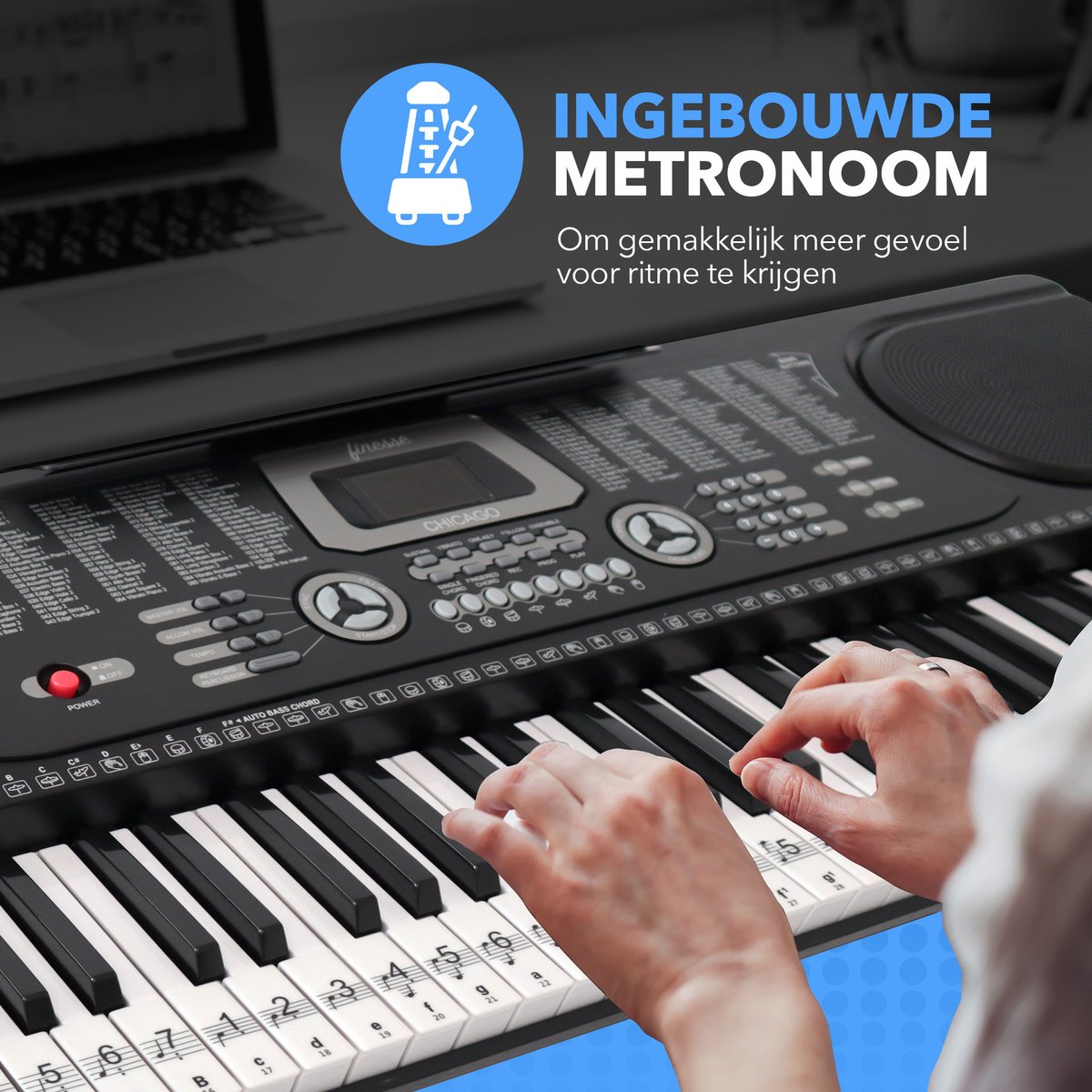 Finesse Keyboard Piano - Statief & Accessoires - 61 Keys - Digitale Piano - Elektrische Piano - Kind thumbnail 3
