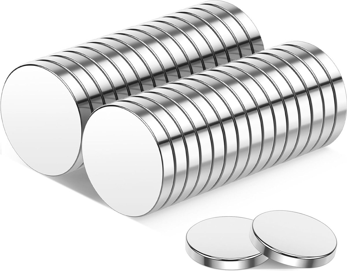 Neodymium magneten 15 x 2 mm - Extra sterke mini-magneten voor koelkast en kantoor - 30 stuks