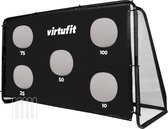 VirtuFit Voetbaldoel Pro met Doelwand - Voetbalgoal - 300 x 200 cm - Doelwand met 5 open zones - Snelle montage - Voetbaldoel met gatendoek - Inclusief 4 grondankers