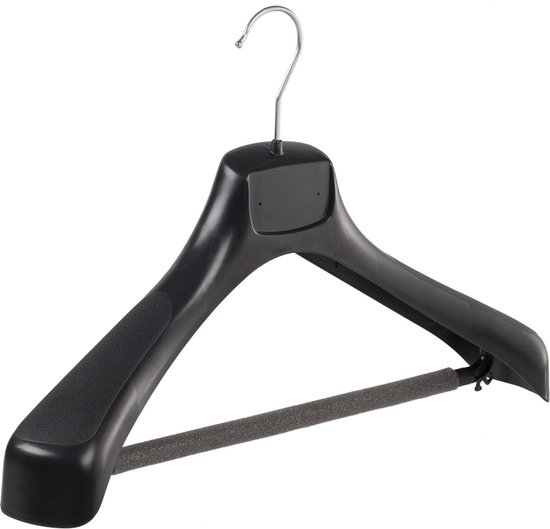 50 x kledinghanger pak in set, brede schouders, 360° draaibare haak, hanger met broeklat, kleerhanger hout, bruin