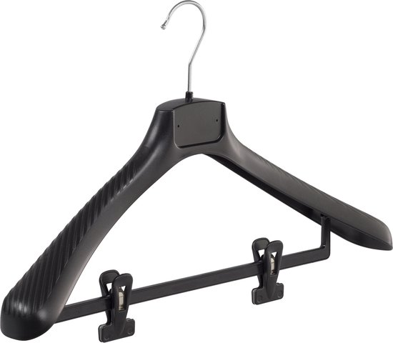 De Kledinghanger Gigant - 10 x Mantelhanger / kostuumhanger kunststof wit met