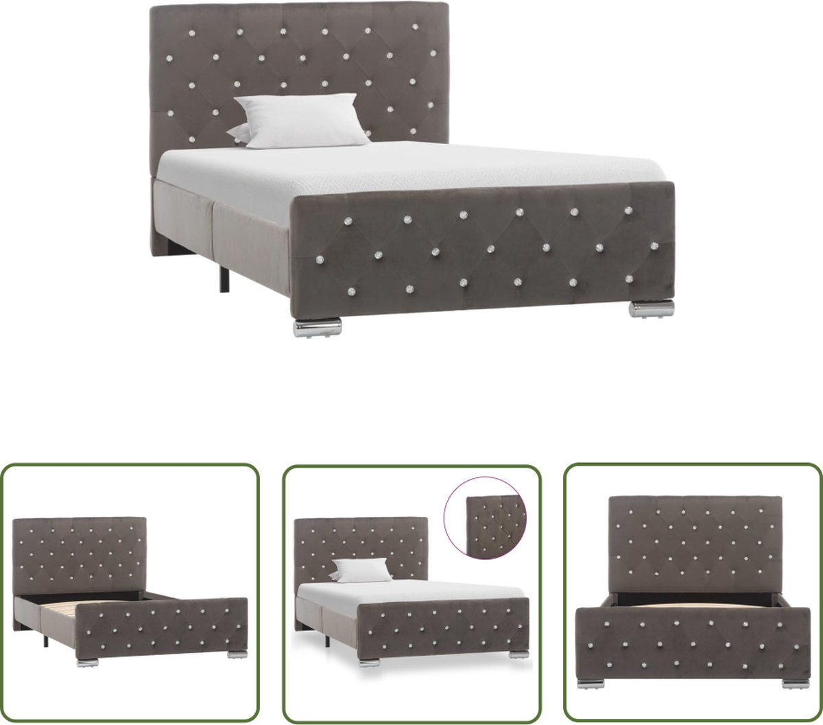 Cadre De Lit Sans Matelas Rose 90x200 Cm Velours VidaXL | Leroy Merlin